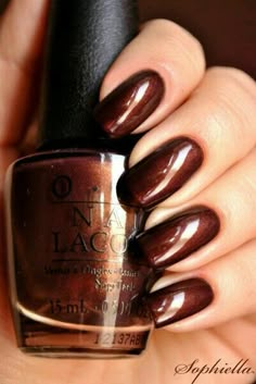 Metallic Brown Nails, Brown Metallic Nails, Espresso Nails, November Nails Colors, Brown Nail Polish, Brown Nail, Pedicure Colors, Nails Opi, November Nails