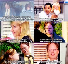 the office characters are talking about each other's roles in this scene from the tv series