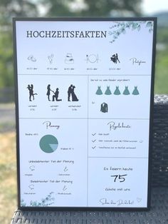 a table with a sign on it that says hochzetskattenn