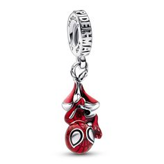 The Charm Is Crafted From Sterling Silver And Decorated With Accurate Enamel Detailing To Create The Characteristic Spidey Suit. It Is Engraved With The Words "Friendly Neighborhood" And "Spider-Man" Charms Pandora, Bracelet Pandora, Pandora Bracelet Charms, Bracelet Diy, Disney Diy, Pandora Bracelets, Charm Set, Dangle Charms, Pandora Bracelet