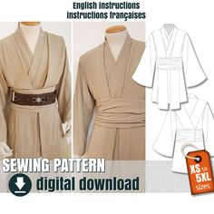 the sewing pattern for this robe is easy to sew, and has an attached belt