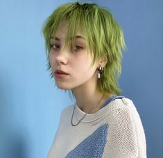 Green Hair Short Pixie, Elf Witch, Cloud Hair, Hair Inspiration Short, Real Hair