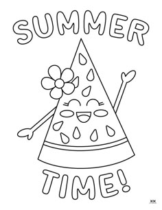 a coloring page with the words summer time