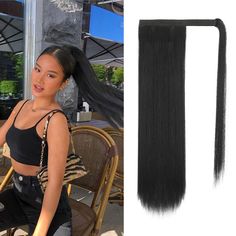 PRICES MAY VARY. ➤Straight wrap around ponytail hair extension. Length: 18 inch. Add the length, volume and fullness to a ponytail or a bun just in seconds. Smooth and less tangled, not heavy. ➤➤Material: 100% high quality synthetic heat-resisting fiber——soft and natural like human hair. Blend well and hardly to find you are wearing a fake ponytail. And can be ironed between 270℉ and 300℉. ➤➤➤Restyled Ponytail: Ponytail hair piece is Washable and can be shortened or thinned to any length or thic Fake Ponytail, Wrap Around Ponytail, Ponytail Hair Piece, Pony Tails, Straight Ponytail, Clip In Ponytail, Ponytail Hair Extensions, Ponytail Hair, Ponytail Extension