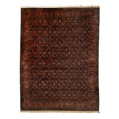 Red Handloomed Wool Rug - 9' x 11'10" – abc carpet & home Persian Rug Mid Century Modern, Wool Hooked Rugs, Ornamental Rug, Persian Rug Bedroom, Bold Rug, Antique Rug Living Room, Textured Fringe, Whiskey Room, Tassel Pillow