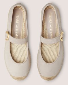 BENNI ESPADRILLE FLAT | Stuart Weitzman Shoes For Outfits, Andrei Tarkovsky, Women Shoes Sandals, Walking On Sunshine, Espadrille Flats, Cute Flats, Chic Shoes, Casual Flat Shoes, Shoe Inspo