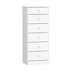 a white chest of drawers with five drawers on each side and one drawer in the middle