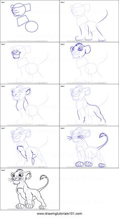 how to draw lion from the lion king movie step by step drawing instructions for kids