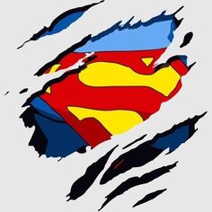 the superman logo has been torn into pieces