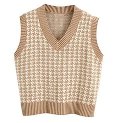 PRICES MAY VARY. Material:Made by polyester.Comfortable,breathable and skin-friendly.Right for most women. This casual knit sweater vest has delicate houndstooth pattern knit and loose style design.It is classy,sexy,soft shirt for women. The sweater vest mixes easily with pants,or other print, legging or shorts.It’s modern yet vintage, channeling a 90’s style. Occasion:Suitable for casual, working, outside sports,club,school,home,vacation,yoga,running,jogging,gym,workout,daily wear and other out Sleeveless Sweater Cardigan, Plus Size Streetwear, Sleeveless Sweater Vest, Winter Knit Sweater, Women Sweaters Winter, Sweater Oversize, Sweater Vest Women, Houndstooth Pattern, Vintage Sweater