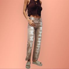 Adorable Taupe And White Tie-Dye Pants From Urban Outfitters. Size Medium. Would Best Fit A Size 6 Or 8. Never Worn, New With Tags Urban Renewal Pants, Urban Outfitters Pants, Tie Dye Pants, Urban Renewal, White Tie, Jumpsuit Trousers, Urban Outfitters, Pant Jumpsuit, Tie Dye