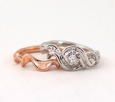 two tone gold and silver ring with diamond