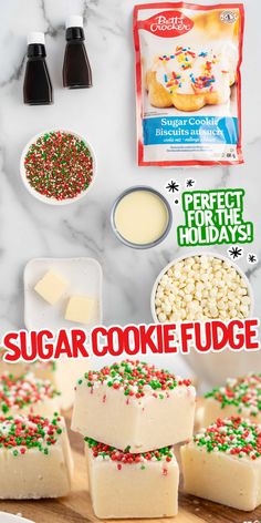 sugar cookie fudge recipe on a cutting board