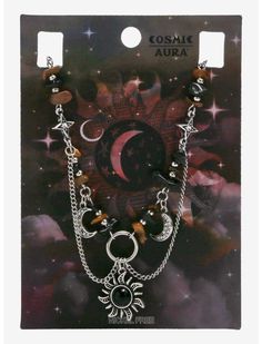 Cosmic Aura Brown Celestial Necklace | Hot Topic Spiritual Necklaces With Sun And Moon Design For Festivals, Funny Necklaces, Whimsigoth Outfits, Cosmic Aura, Celestial Energy, Funny Necklace, Earthy Necklace, Goth Stuff, Creepypasta Proxy