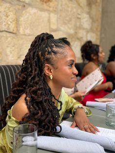 #locstyles #loccommunity #locstylesforwomen #locs4life Classy Loc Styles, Medium Locs Black Women, Cute Loc Styles, Loc Curls, Women With Locs, Loc Appreciation, Beautiful Locs