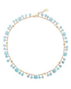 Marco Bicego 18K Yellow Gold Paradise Aquamarine Dangle Collar Necklace, 16.5 - Exclusive Luxury Blue Briolette Jewelry, Necklace Outfit, Marco Bicego, Jewelry Lookbook, Exclusive Jewelry, Just Girly Things, Collar Necklace, Jewelry Branding, Blue Gold