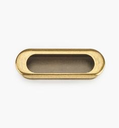 a gold metal door handle on a white background