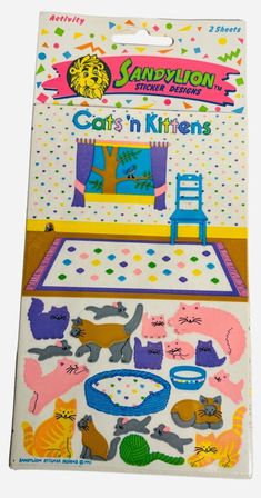 an image of cat's n kittens play mat with toys on top of it