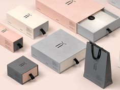 several different boxes are shown on a pink and gray background, with one box in the middle