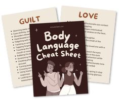 two booklets with the words body language and an image of two people standing next to each other