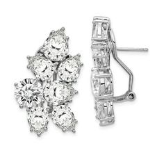 Cheryl M Sterling Silver Rhod Plated CZ Fancy Cluster Omega Back Earrings ,Jewelry,Earrings,Drop & Dangle Earrings Omega back;Sterling silver;CZ;Rhodium-plated Material: Primary - Purity:925, Finish:Polished, Stone Type_1:Cubic Zirconia (CZ), Stone Color_1:Clear, Length of Item:28 mm, Plating:Rhodium, Feature:Solid, Manufacturing Process:Casted, Material: Primary:Sterling Silver, Completeness:Complete (all stones included), Stone Treatment_1:Synthetic, Item Weight U/M:gm, Width of Item:17 mm, Packaging:Gift Pouch, Product Type:Jewelry, Jewelry Type:Earrings, Sold By Unit:Pair, Gender:Women's, Material: Primary - Color:White, Earring Closure:Omega Clip Back, Earring Type:Drop & Dangle, Plating Color:Silver Tone, Stone Creation Method_1:Synthetic Size: one size.  Gender: unisex.  Age Group: Fancy Earrings, Gift Sets For Women, White Earrings, Silver Drop Earrings, Fine Jewelry Gift, Selling Jewelry, Cz Stone, Sterling Earrings, Solid 925 Sterling Silver