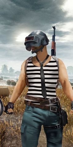 PUBG, helmet with cooking pan, player, art, 1080x2160 wallpaper Battle Royale Game, Wallpaper Photo