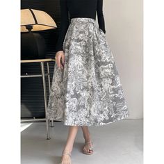 Beautiful Gray Floral Wrap Style Dress for Her Grey Wrap Dress, Cute Modest Outfits, Floral Wrap Dress, Long Skirts For Women, Long Skirts, Skirts For Women, Wrap Dress Floral, Grey Floral, Types Of Skirts