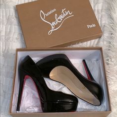 Red Bottom Black Patent Leather Heels. Size 38 1/2 (8 1/2 Us) These Heels Run Small. If You Are A True 7 1/2 They Would Work For You. *Authentic. Comes With Box Tiffany Blue Heels, Christian Louboutin Kate 100, Christian Louboutin Flats, Christian Louboutin Iriza, Christian Louboutin Pigalle Follies, Christian Louboutin Kate, Christian Louboutin Pigalle, Christian Louboutin So Kate, Red Bottom