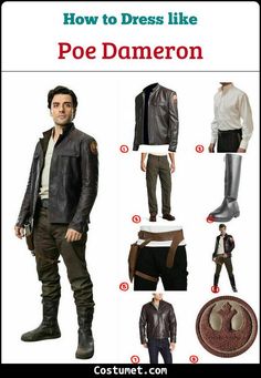 Star Wars Poe Dameron Costume for Cosplay & Halloween 2021 Jedi Inspired Outfit Men, Poe Dameron Outfit, Star Wars Bounding Men, Star Wars Mens Fashion, Star Wars Cosplay Male, Star Wars Outfits Men, Poe Dameron Costume, Easy Star Wars Costumes, Star Wars Poe Dameron