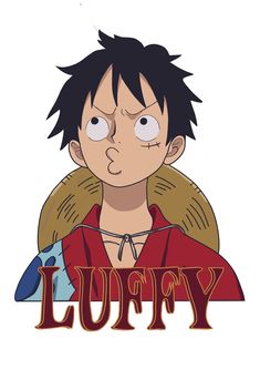 the character luffy from one piece is looking at something with his eyes wide open