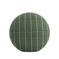 a green and white plaid ball on a white background