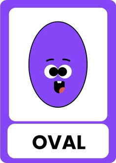 an odd looking purple object with the word oval on it's face