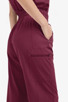 Burgundy Scrubs | Wine Color Scrubs | Uniform Advantage Scrubs Uniform Cute, Ceil Blue Scrubs, Burgundy Scrubs, Tech Outfit, Yoga Scrub Pants, Leg Scrub, Scrub Style, Scrubs Outfit, Nursing Resume