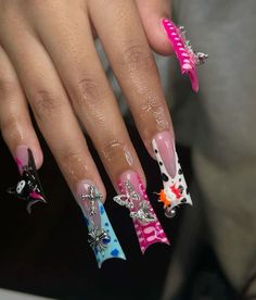 Long Duck Nails Acrylic Y2k, Trap Nails, Bubble Nails, Birthday Nail, Lash Extension Kit, Ring Ceremony, Weak Nails, Lash Clusters