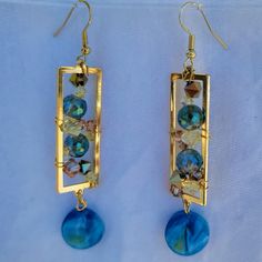 Artistic Ocean Style Artsy Blue Dangle Earrings, Artsy Blue Metal Jewelry, Artsy Blue Earrings For Party, Artsy Blue Jewelry For Party, Artistic Blue Party Earrings, Artistic Blue Earrings With Ear Wire, Self Made Jewelry, Boho Jewelry Diy, Ocean Style