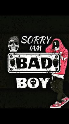 a man in a red hoodie holding a sign that says sorry i am bad boy