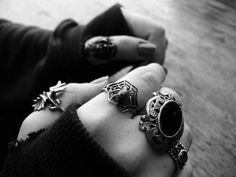 Hand Jewelry Rings, Gothic Engagement Ring, Gothic Accessories, Gothic Rings, Gothic Beauty, Gothic Jewelry, Dark Fashion, Gothic Fashion, Pandora Charm Bracelet