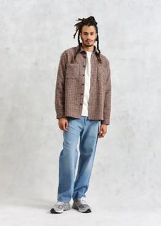 Year-round staple, returns in a new wool mix with a burgundy, blue and orange check design and features environmentally-friendly Corozo nut buttons and front patch pockets. Is it a shirt? Is it a mid-layer? Is it a jacket? It's all of those things and much, much more. 60% polyester, 30% wool, 10% acrylic Wash on cold or dry clean Flannel Overshirt Men Outfit, Outdoor Cotton Button-up Flannel Shirt, Cotton Patchwork Button-up Flannel Shirt, Cheque Design, Scarf Men, Mens Skin Care, Sweater Pants, Sock Shoes, Short Pants