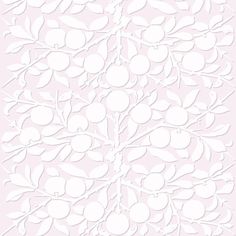 a white wallpaper with leaves and branches on the bottom, against a light pink background