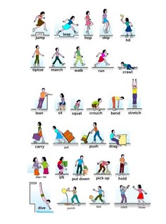 an image of people doing different things on the same page as shown in this poster