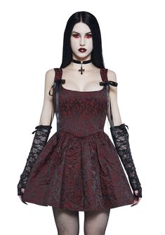 base|red Red Gothic Dress, Red Gothic, Red Dolls, Black Dolls, Gothic Dress, Black Doll, Gothic Outfits, Red Mini Dress, Dress Red