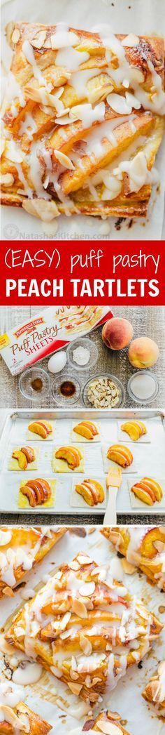 this easy puff pastry peach tartle recipe is the perfect dessert