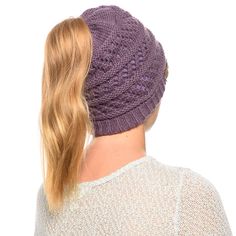 Material: 100% Acrylic. Size: One Size. Dimensions: 9.5" x 8.5" (Approx). Perfect for pulling your messy bun or a high ponytail on brisk days. Thick knitting design keeps you warm in the colder days even for outdoor sports, fitness, hunting, running or skiing etc. Also suitable for man buns. Ponytail Crochet, Crochet Beanie Hats, Ponytail High, Beanie Hairstyles, Two Buns Hairstyle, Messy Bun Ponytail, Man Buns, Chignon Wedding, Bun Ponytail