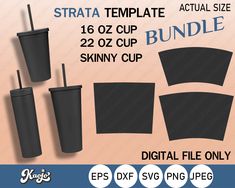 the strata template bundle includes two cups, one cup and three other cups