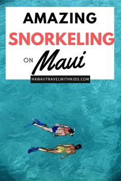 two people swimming in the ocean with text overlay reading amazing snorkeling on maaii