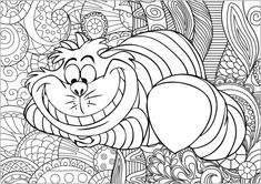 an adult coloring book page featuring a cartoon character