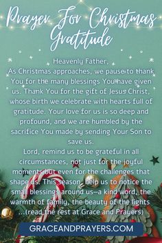 a christmas card with the words prayer for christmas