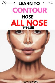 Nose contouring techniques are different for every nose type. This nose contouring tips will help you achieve the look you are after. Make Up Tips Contouring, How To Contour A Pointy Nose, Nose Contour For Different Noses, Highlight And Contour How To, Triangle Nose Contour, Contour Makeup For Beginners Round Face, Makeup Contouring For Beginners, Bulbous Nose Contour, How To Contour Your Nose