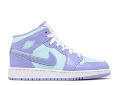 Air Jordan 1 Mid GS 'Purple Pulse' - Air Jordan - 554725 500 - purple pulse/arctic punch/glacier blue | Flight Club Lilac Jordans, Purple Jordans, Air Jordan 1 Mid Purple, Jordan 1 Mid Purple, Cute Jordans, Nike Shoes Girls, Preppy Shoes, Pretty Shoes Sneakers, All Nike Shoes