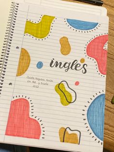 Ingles clase curso estudio aula Bond Paper Design Ideas Aesthetic, Designs For Bond Paper, Bond Paper Border Design Ideas, Design On Bond Paper, Design In Bond Paper Ideas, School Book Cover Design, Bond Paper Design Ideas, Design Ideas For Bond Paper, Notebook Design Ideas Cover